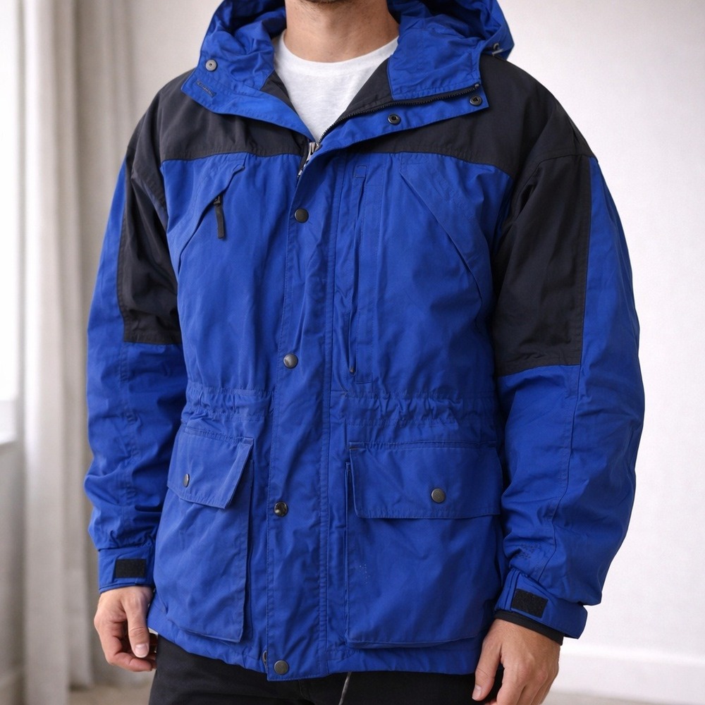 Woolrich Original Outdoorwear Men's Hooded Jacket – Medium‎ Cobalt Blue & Black